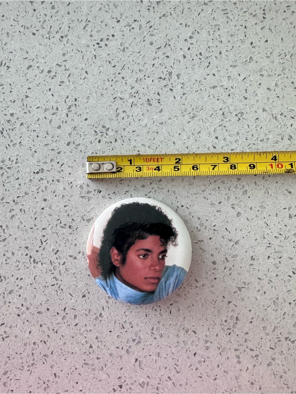 Michael Jackson- Retro Music Icon Collectible Pin - White, Black, Blue